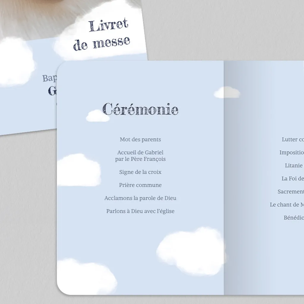 Livret De Baptême^Planet cards Lainage Nuage