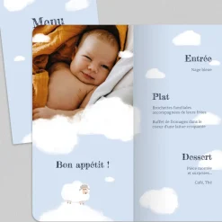 Menu Baptême^Planet cards Lainage Nuage