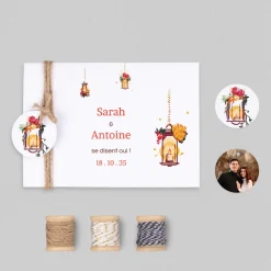 Faire-part Mariage Champêtre^Planet cards Lanternes d'Automne