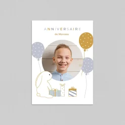 Carte Invitation Anniversaire Enfant Animaux | Carte Invitation Anniversaire Enfant Garçon^Planet cards Lapin Ballon