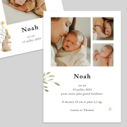 Faire-part Naissance Animaux | Faire-part Naissance Fille^Planet cards Lapin des champs