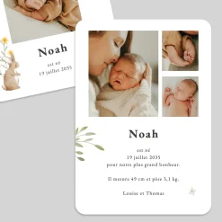Faire-part Naissance Animaux | Faire-part Naissance Fille^Planet cards Lapin des champs