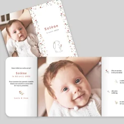 Faire-part Naissance Animaux^Planet cards Lapin et Cadre Liberty