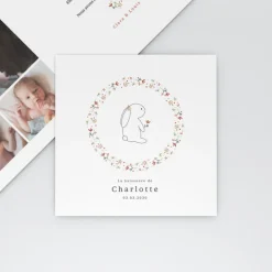 Faire-part Naissance Animaux | Faire-part Naissance Fille^Planet cards Lapin et Couronne Liberty