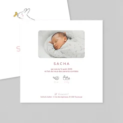 Faire-part Naissance Animaux | Faire-part Naissance Fille^Planet cards Lapin et petit papillon