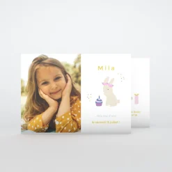 Carte Invitation Anniversaire Enfant Animaux | Carte Invitation Anniversaire Enfant Fille^Planet cards Lapin festif