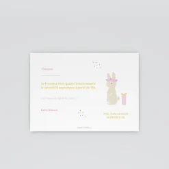 Carte Invitation Anniversaire Enfant Animaux | Carte Invitation Anniversaire Enfant Fille^Planet cards Lapin festif
