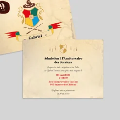 Carte Invitation Anniversaire Enfant Garçon^Planet cards L'École des Sorciers