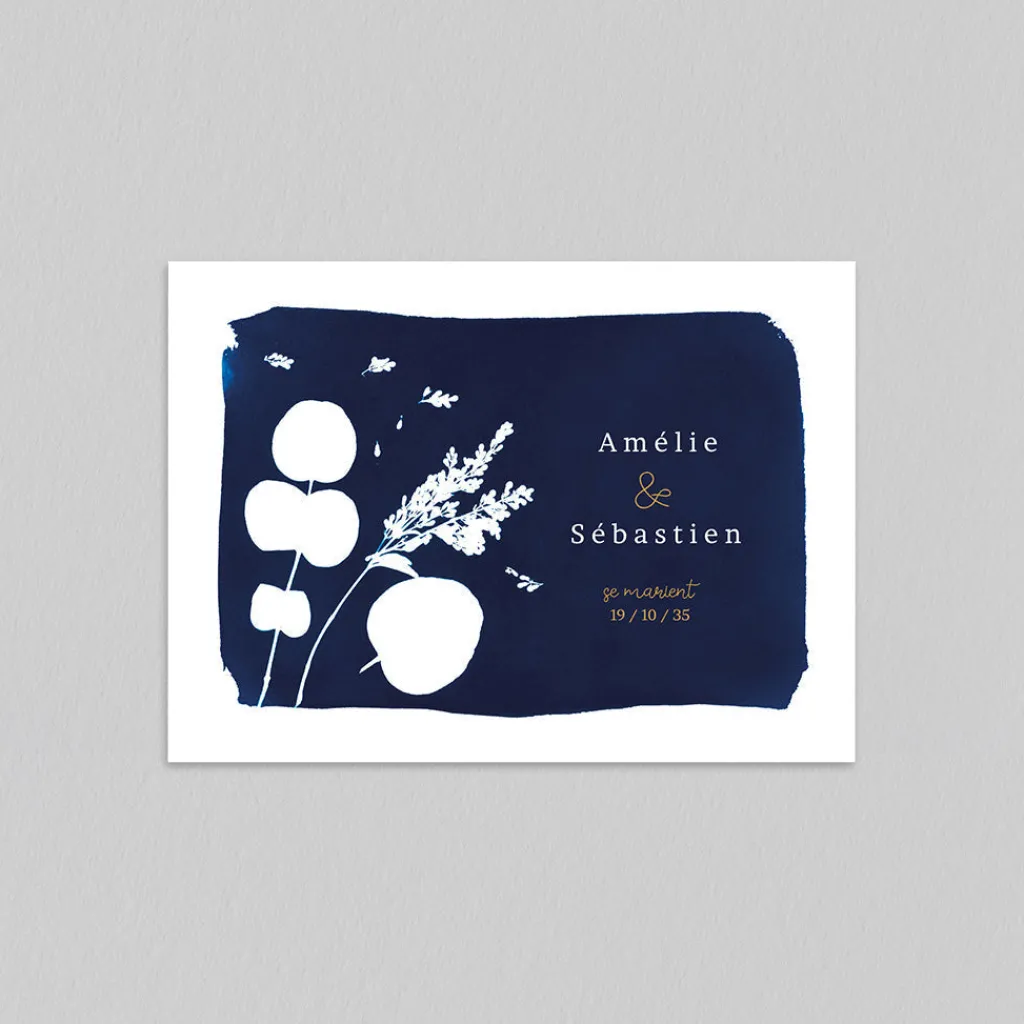 Faire-part Mariage Chic | Faire-part Mariage Original^Planet cards Le Cyanotype en Couronne