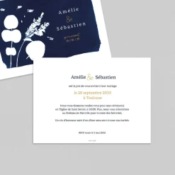 Faire-part Mariage Chic | Faire-part Mariage Original^Planet cards Le Cyanotype en Couronne
