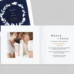 Faire-part Mariage Chic | Faire-part Mariage Original^Planet cards Le Cyanotype en Couronne