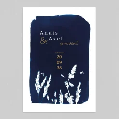Faire-part Mariage Chic | Faire-part Mariage Original^Planet cards Le Cyanotype en Couronne
