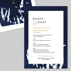 Faire-part Mariage Chic | Faire-part Mariage Original^Planet cards Le Cyanotype en Couronne