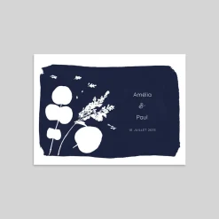 Faire-part Mariage Chic | Faire-part Mariage Original^Planet cards Le Cyanotype et Eucalyptus