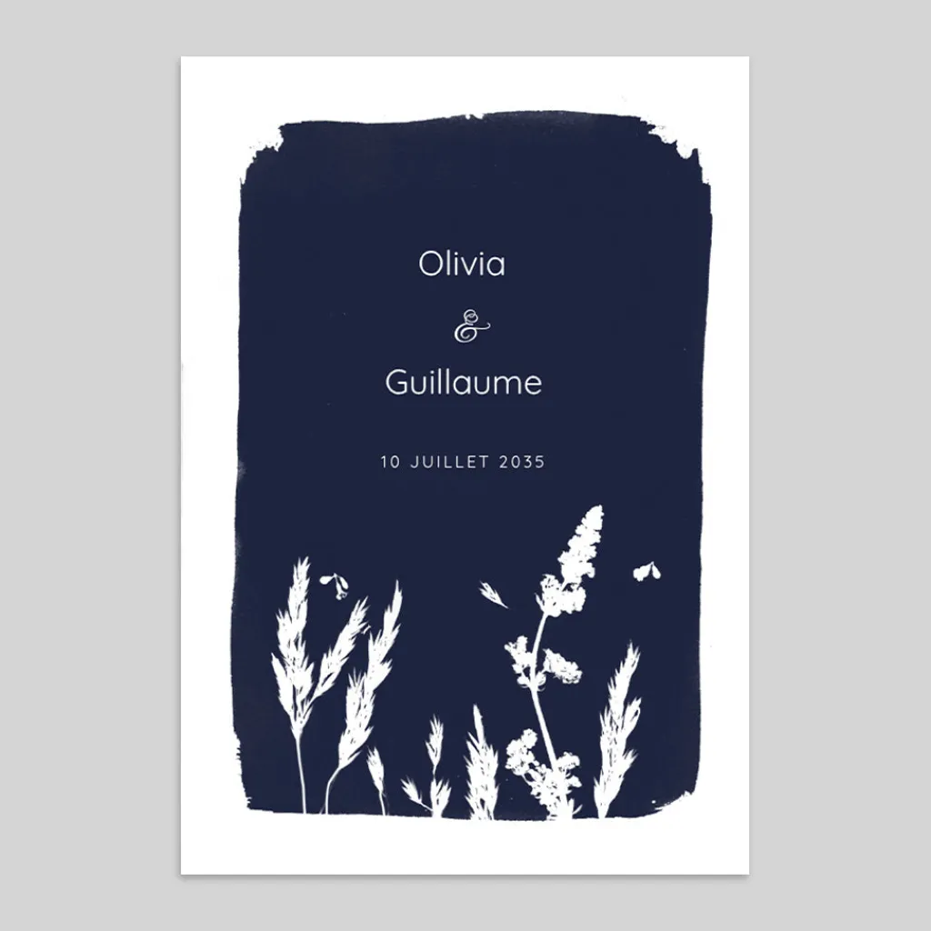 Faire-part Mariage Chic | Faire-part Mariage Original^Planet cards Le Cyanotype et Eucalyptus
