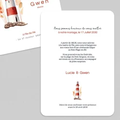 Faire-part Mariage Original^Planet cards Le Phare Marin