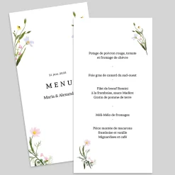 Menu De Mariage^Planet cards Le Printemps