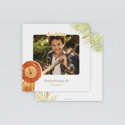 Carte Invitation Anniversaire Enfant Animaux^Planet cards Le roi de la savane