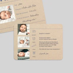 Faire-part Naissance Original | Faire-part Naissance Fille^Planet cards Le télégramme de bébé