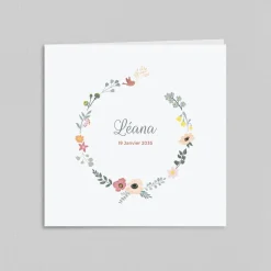 Créations En Collaboration | Faire-part Naissance Fille^Planet cards L'envolée Fleurie