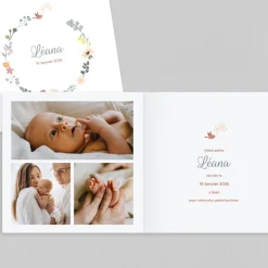 Créations En Collaboration | Faire-part Naissance Fille^Planet cards L'envolée Fleurie