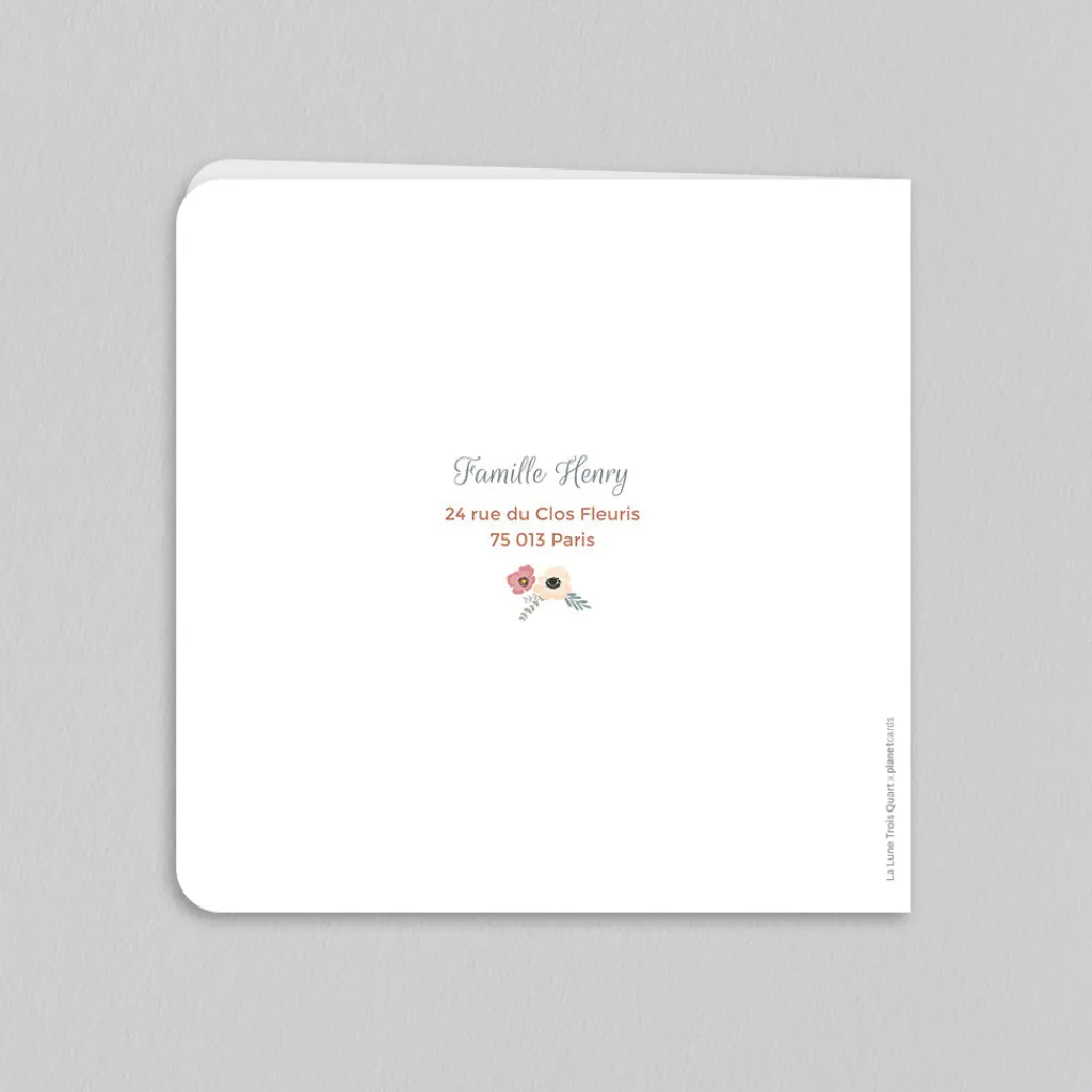 Créations En Collaboration | Faire-part Naissance Fille^Planet cards L'envolée Fleurie