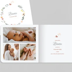 Créations En Collaboration | Faire-part Naissance Fille^Planet cards L'envolée Fleurie