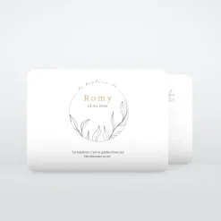 Faire-part Baptême Civil^Planet cards Lettres Végétales