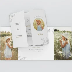 Faire-part Baptême Civil^Planet cards Lettres Végétales