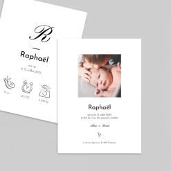 Faire-part Naissance Fille | Faire-part Naissance Garçon^Planet cards Lettrine et Pictos