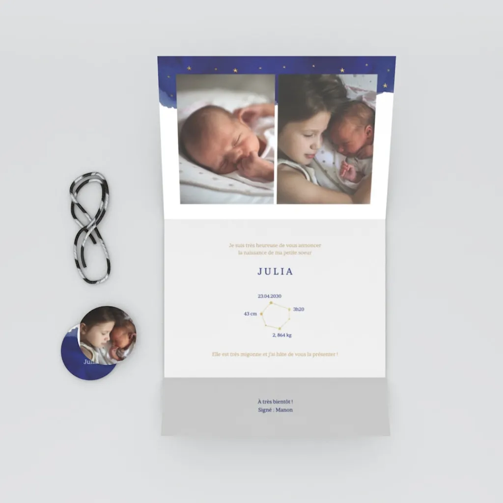 Faire-part Naissance Fille | Faire-part Naissance Garçon^Planet cards Leur Petit Univers Lunaire