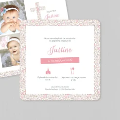 Faire-part Baptême Fille | Gamme Complète^Planet cards Liberty religieux