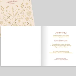 Créations En Collaboration | Faire-part Mariage Dorure^Planet cards Lignes Géométriques