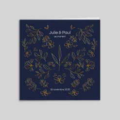Créations En Collaboration | Faire-part Mariage Dorure^Planet cards Lignes Végétales