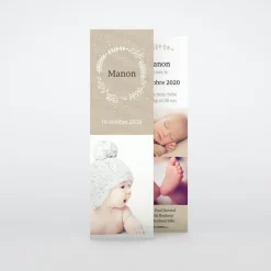 Faire-part Naissance Marque-page^Planet cards Lin floral