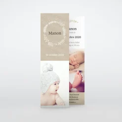 Faire-part Naissance Marque-page^Planet cards Lin floral