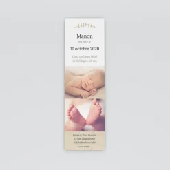 Faire-part Naissance Marque-page^Planet cards Lin floral