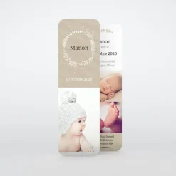 Faire-part Naissance Marque-page^Planet cards Lin floral