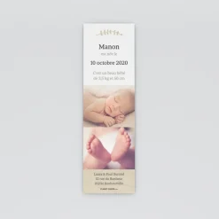 Faire-part Naissance Marque-page^Planet cards Lin floral