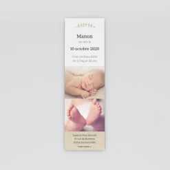 Faire-part Naissance Marque-page^Planet cards Lin floral