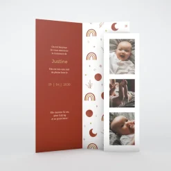 Faire-part Naissance Marque-page | Faire-part Naissance Fille^Planet cards Lune et Arc en Ciel