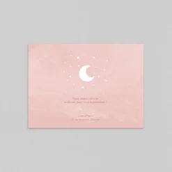Faire-part Naissance Fille^Planet cards Lune Étoilée