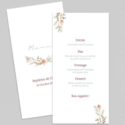 Menu Baptême^Planet cards Ma Grande Journée