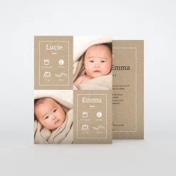 Faire-part Naissance Jumeaux^Planet cards Ma moitié