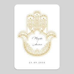 Faire-part Mariage Dorure^Planet cards Main de Fatma
