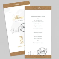 Menu De Mariage^Planet cards Mariage Airlines
