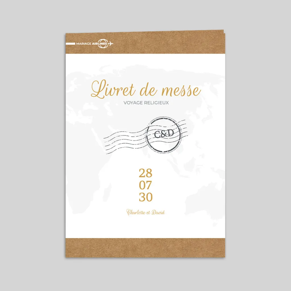 Livret De Messe Mariage^Planet cards Mariage Airlines