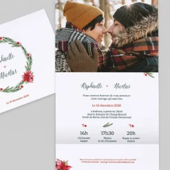 Faire-part Mariage Champêtre^Planet cards Mariage Hivernal Délicat