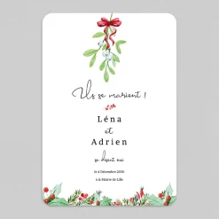 Faire-part Mariage Champêtre^Planet cards Mariage sous le gui