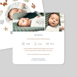 Faire-part Naissance Animaux | Faire-part Naissance Fille^Planet cards Marin d'eau douce